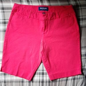 ♠️ Hot Pink Barbie Core Daisy Bermuda Old Navy Shorts 8 Inch Inseam